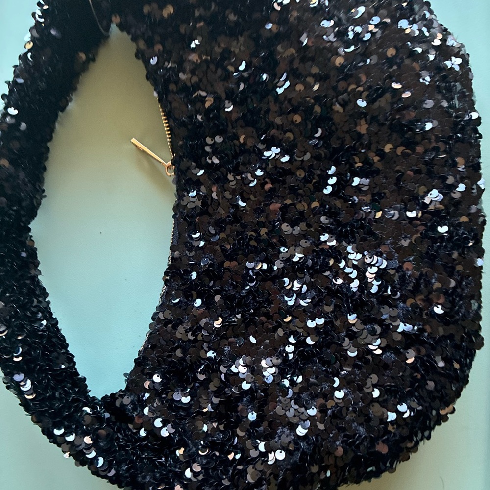 NWT Anthropologie Black sequin hobo Handbag Edition - Picture 14 of 15